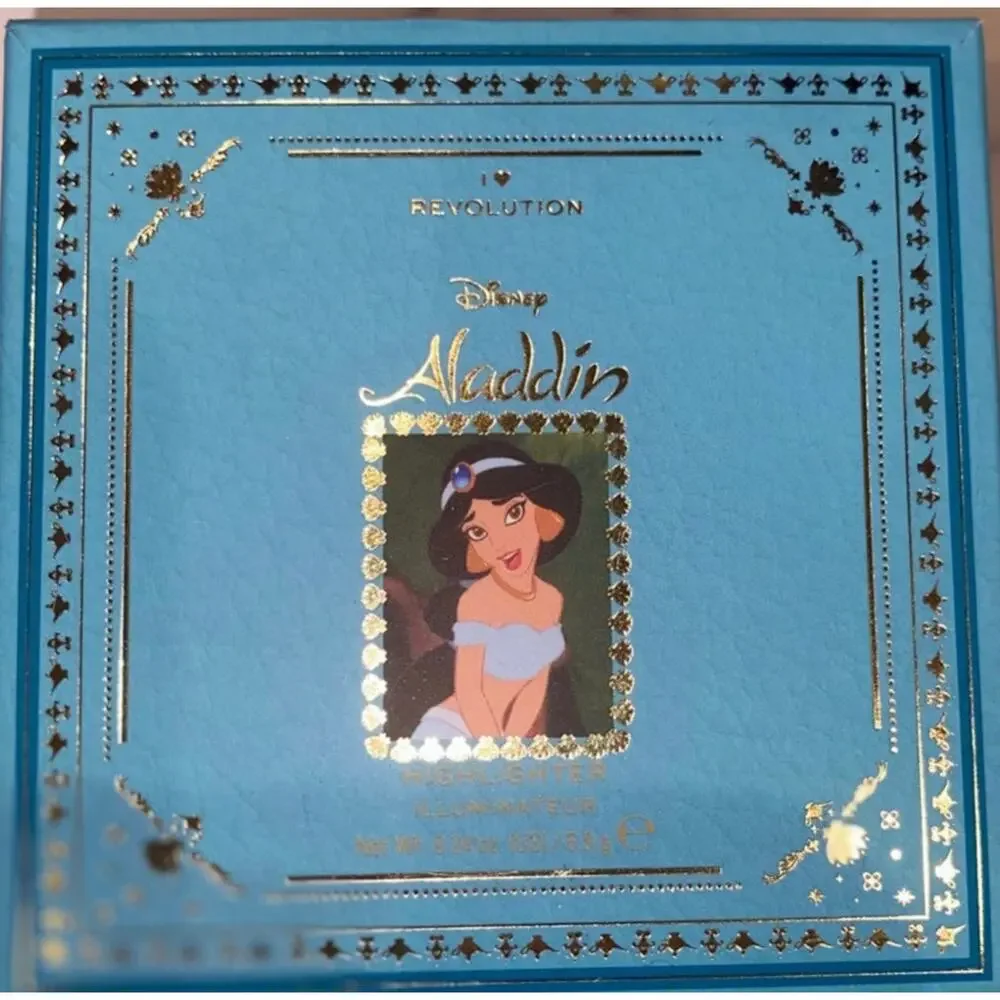 Disney Aladdin Jasmine Makeup Revolution‎ highlighter new sealed in box 0.24oz